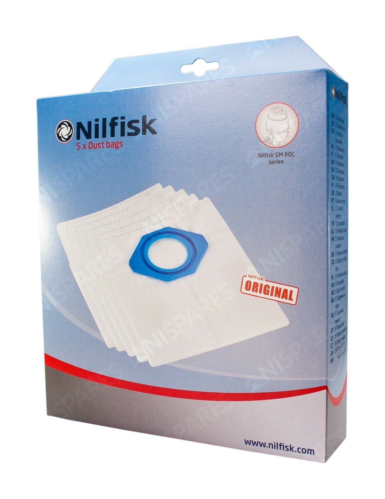 Nilfisk Genuine GM80 Vacuum Cleaner Bags 5 Pack