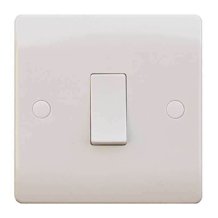 1 Gang 10A White Intermediate Wall Switch
