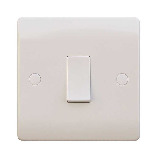 1 Gang 2 Way 10A White Wall Switch