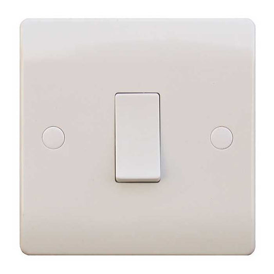 1 Gang Double Pole White Wall Switch 10A