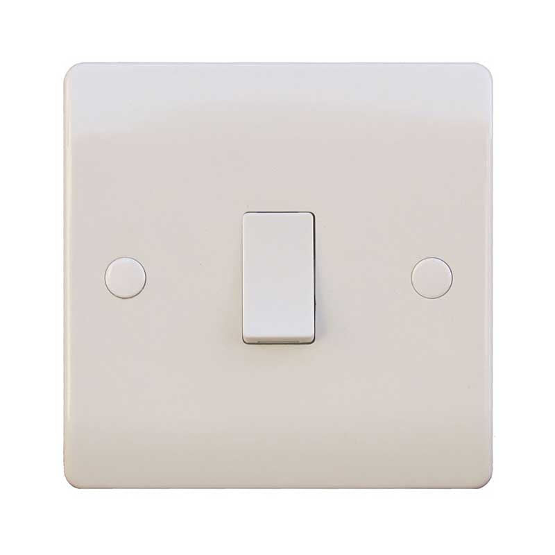 1 Gang Double Pole White Wall Switch 20A